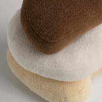 Fleece Stuffed Pillows Ivory Yellow coffee
