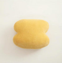 Fleece Stuffed Pillows Ivory Yellow coffee