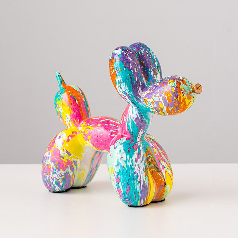 Graffiti Balloon Dog Resin Statue-Letifly Lights and Decor