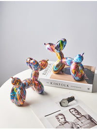 Graffiti Balloon Dog Resin Statue-Letifly Lights and Decor