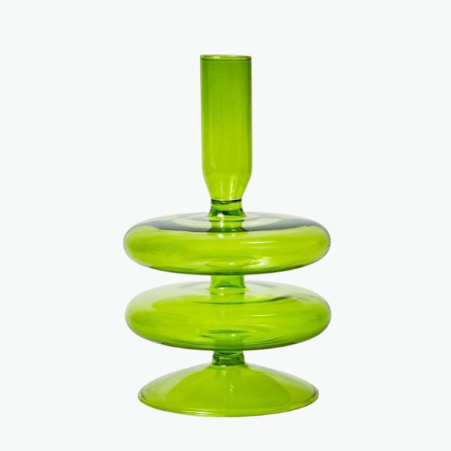 Green Grass Glass Candle Holders-Letifly Lights and Decor
