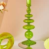 Green Grass Glass Candle Holders-Letifly Lights and Decor