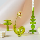 Green Grass Glass Candle Holders-Letifly Lights and Decor