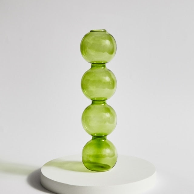 Green Grass Glass Candle Holders-Letifly Lights and Decor