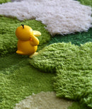 3d Handmade Wool rug Artisanal design hand dyed tufted rug Green Forest Grovedesign