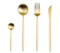 Modern Minimalist Stainless Steel Flatware Gold