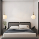 Round Brass Glass Hanging Lamp