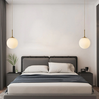 Round Brass Glass Hanging Lamp