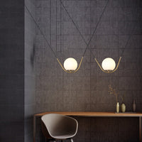 Glass Stone Double Line Pendant Lamp
