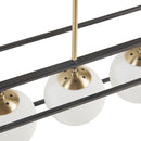 Helena Frosted Glass Globe Linear Chandelier-Letifly Lights and Decor