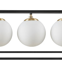 Helena Frosted Glass Globe Linear Chandelier-Letifly Lights and Decor