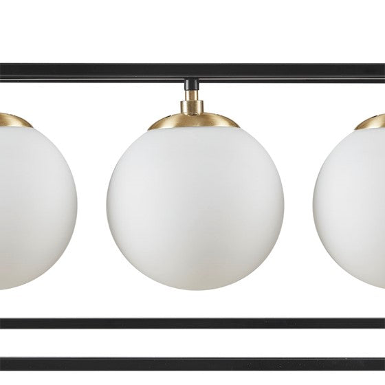 Helena Frosted Glass Globe Linear Chandelier-Letifly Lights and Decor