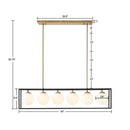 Helena Frosted Glass Globe Linear Chandelier-Letifly Lights and Decor