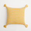 Handmade Embroidered Knit Cushion Cover Yellow