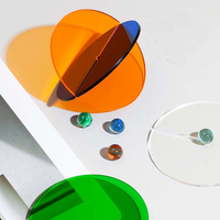 Acrylic Glass Round Rich Colored Tint Non Slip Coaster