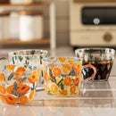 borosilicate glass peach cactus pattern with scale water cups
