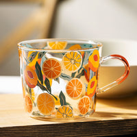 borosilicate glass yellow peach pattern with scale cup