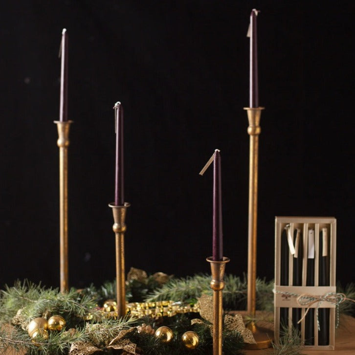 Holiday Wish Metallic Long Soy Wax Candles-Letifly Lights and Decor