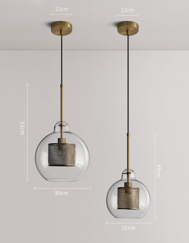 Honeycomb Glass & Metal Pendant Light-Letifly Lights and Decor