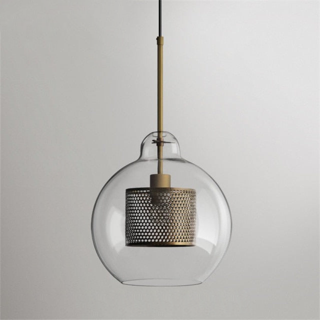 Honeycomb Glass & Metal Pendant Light-Letifly Lights and Decor