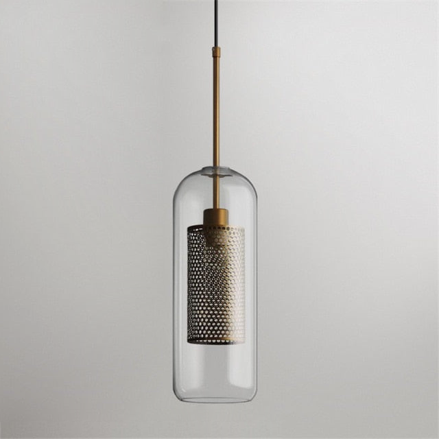 Honeycomb Glass & Metal Pendant Light-Letifly Lights and Decor