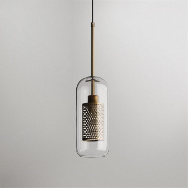 Honeycomb Glass & Metal Pendant Light-Letifly Lights and Decor