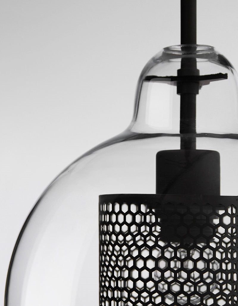 Honeycomb Glass & Metal Pendant Light-Letifly Lights and Decor