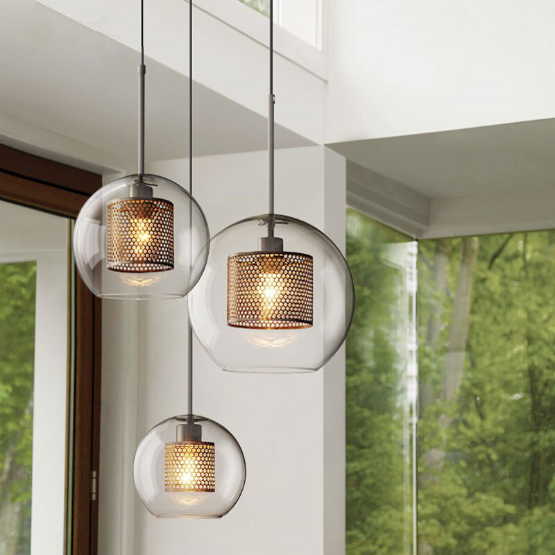 Honeycomb Glass & Metal Pendant Light-Letifly Lights and Decor