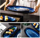 Japanese Style Ocean Design Ceramic Plate