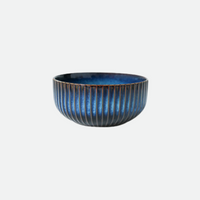 Indigo Stripe Ceramic Porcelain Bowls-Letifly Lights and Decor