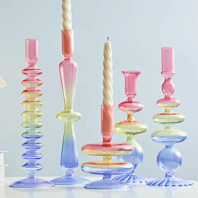 Verre Bougeoir Arc-en-Ciel