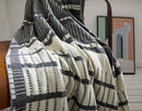 Soft and Warm Geometric Tassel Edges Cotton Throw Blanket