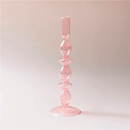 round spiral borosilicate glass pink candle holder