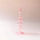 round spiral borosilicate glass pink candle holder