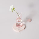 round spiral borosilicate glass pink candle holder