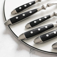 Fine Luxury Flatware in Silver Stainless steel 18/8 and Black Resin