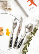 Fine Luxury Flatware in Silver Stainless steel 18/8 and Black Resin