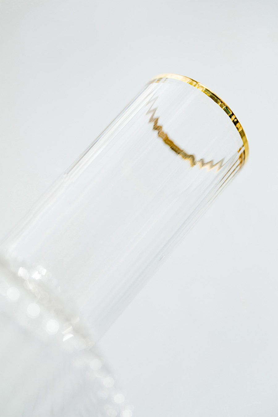 cylinder borosilicate textured glass with gold mouth trimmings pitcher and cups fern living textured cups