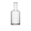 cylinder borosilicate textured glass with gold mouth trimmings pitcher and cups fern living textured cups