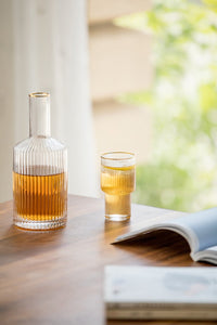 cylinder borosilicate textured glass with gold mouth trimmings pitcher and cups fern living textured cups