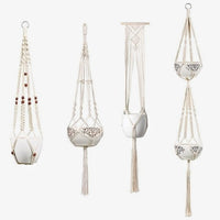 Boho Chic Hanging Planter for Modern Home Decor Hemp Canvas