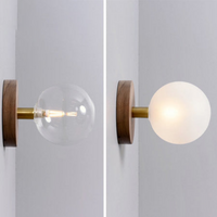 Wood Wall Lamp Frosted Glass Clear Glass Modern Design Bedroom Corridor.