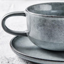 Creative Porcelain Coffee Cup Milk Ceramic European Red Tea Cups Set with Handle High quality Cement color