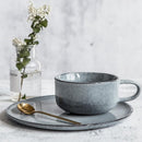 Creative Porcelain Coffee Cup Milk Ceramic European Red Tea Cups Set with Handle High quality Cement color