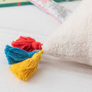 Fluffy Embroidered Multicolored Tassel Pillow Cover