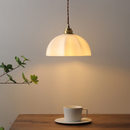 Klimt Glass and Brass Pendant Light white frosted fluted shade twisted cord brass fittings 59in adjustable E27 base