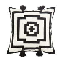 Square black cross Floral Pillow