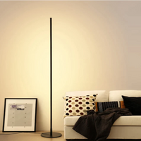 Ultra Modern Minimalist Metal Floor Lamp with LED Bulbs Black