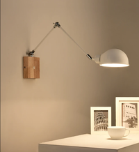 modern office wall lamp metal light in white and wood
