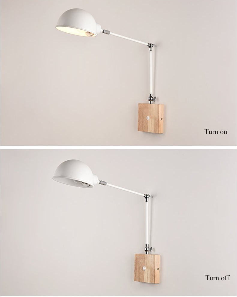 modern office wall lamp metal light in white and wood